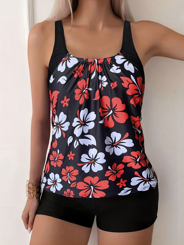 Elena | Floral Print Tankini Set