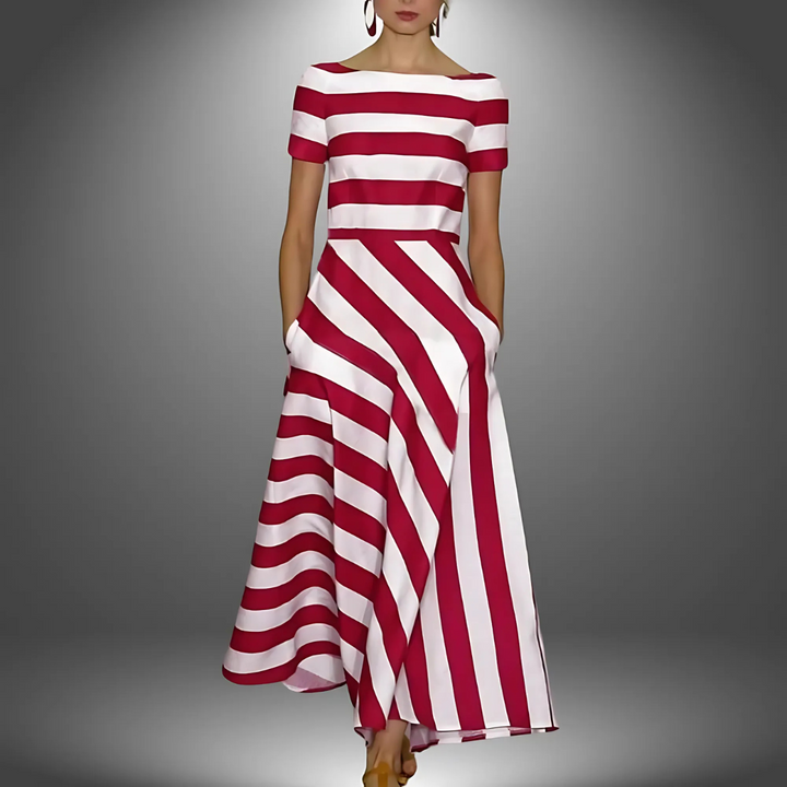 Isabella | Light Airy Dress with Subtle Stripes