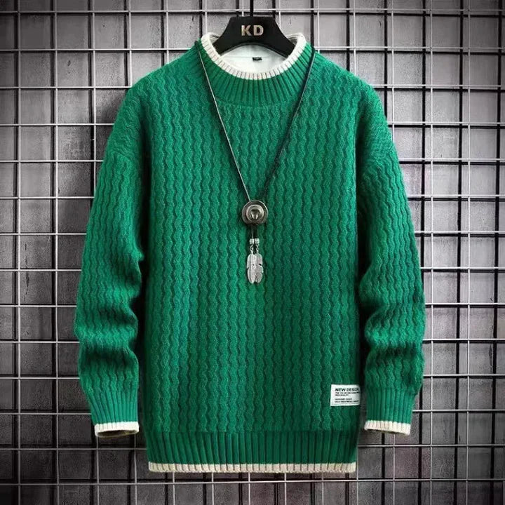 Levi | Color Blocked Cable Knit Turtleneck