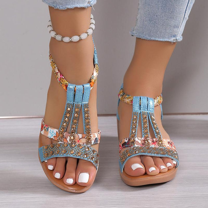 Aria | Bohemian Peep Toe Wedge Sandals
