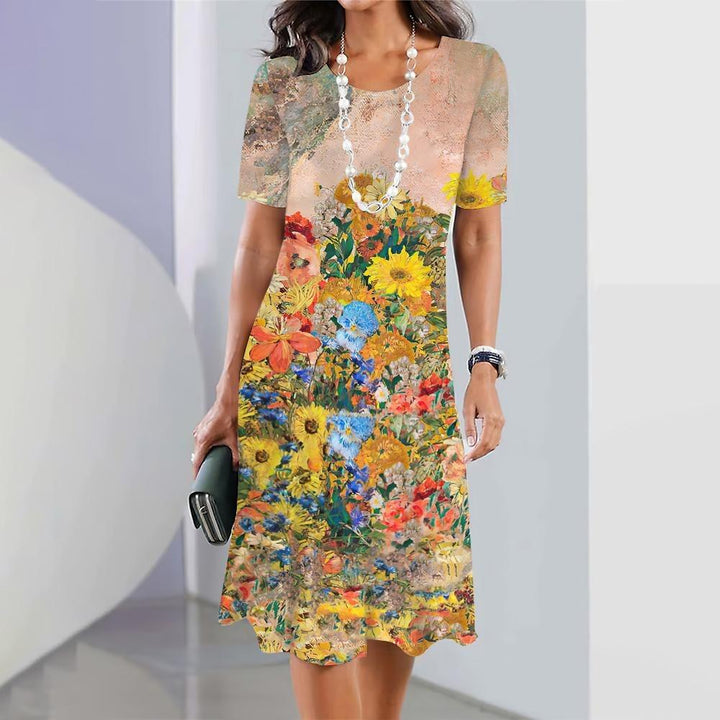 Olivia | Colorful Floral Print Dress