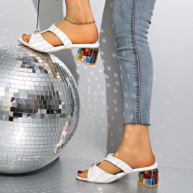 Kinsley | Flower Decor High Heels Sandals