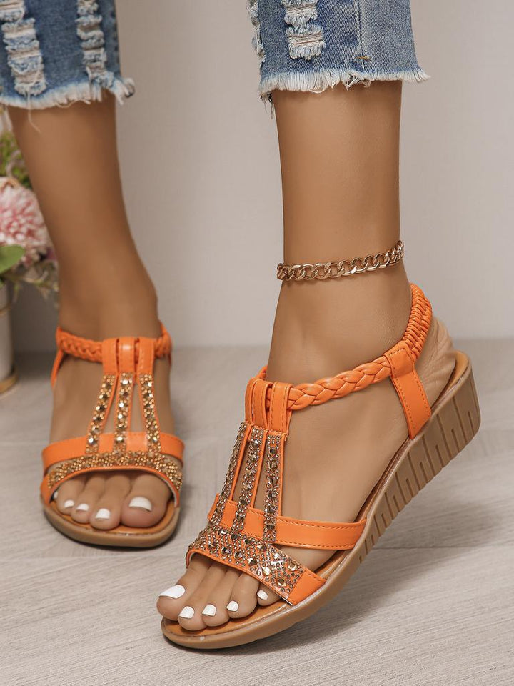 Aria | Bohemian Peep Toe Wedge Sandals