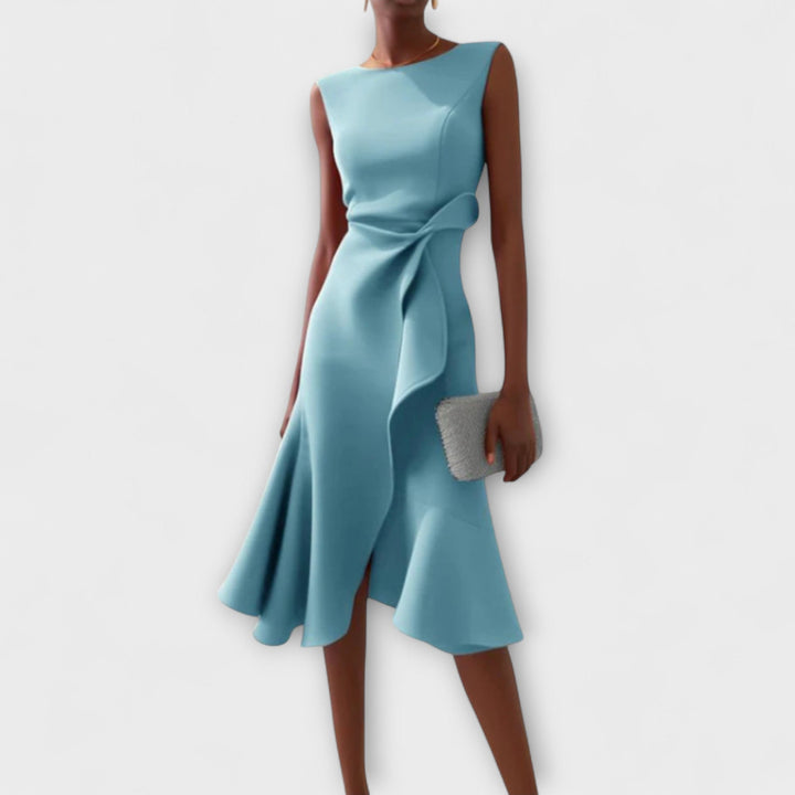 Ava | Draped Asymmetric Midi Dress