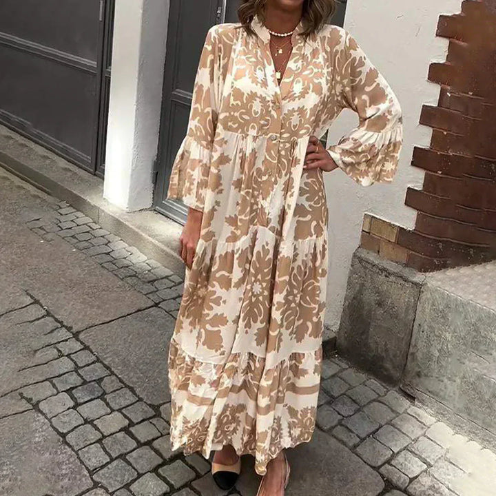 Ophelia | Flare Sleeve Boho Maxi Dress