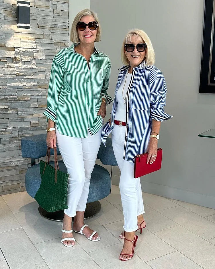 Teagan | Striped Button-Down Shirt with Relaxed Fit