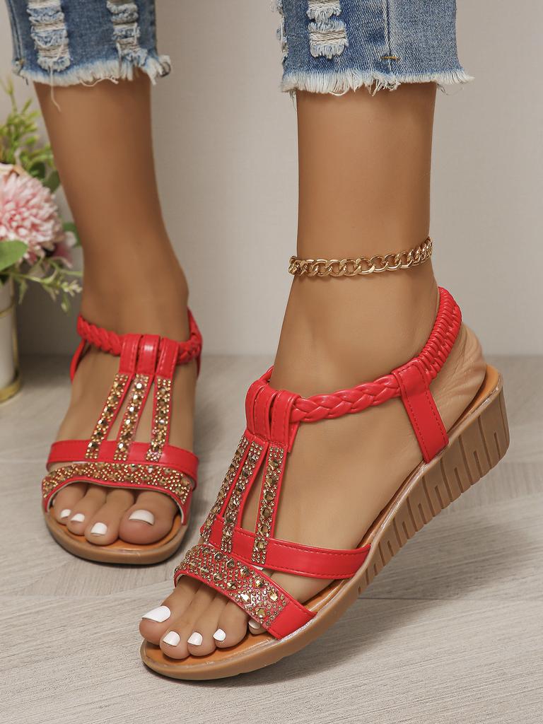 Aria | Bohemian Peep Toe Wedge Sandals