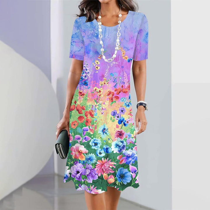 Olivia | Colorful Floral Print Dress