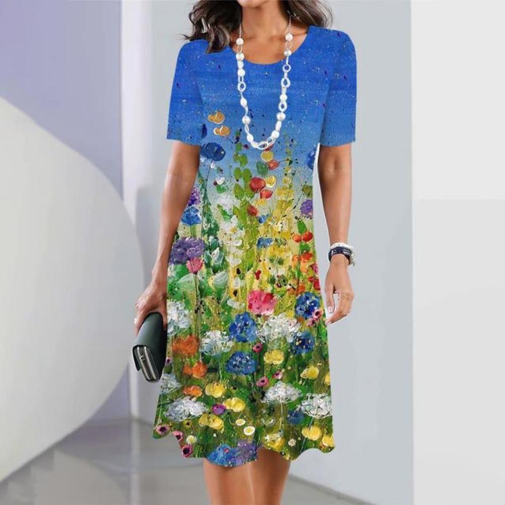 Olivia | Colorful Floral Print Dress