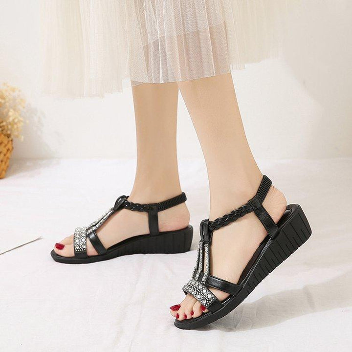 Aria | Bohemian Peep Toe Wedge Sandals