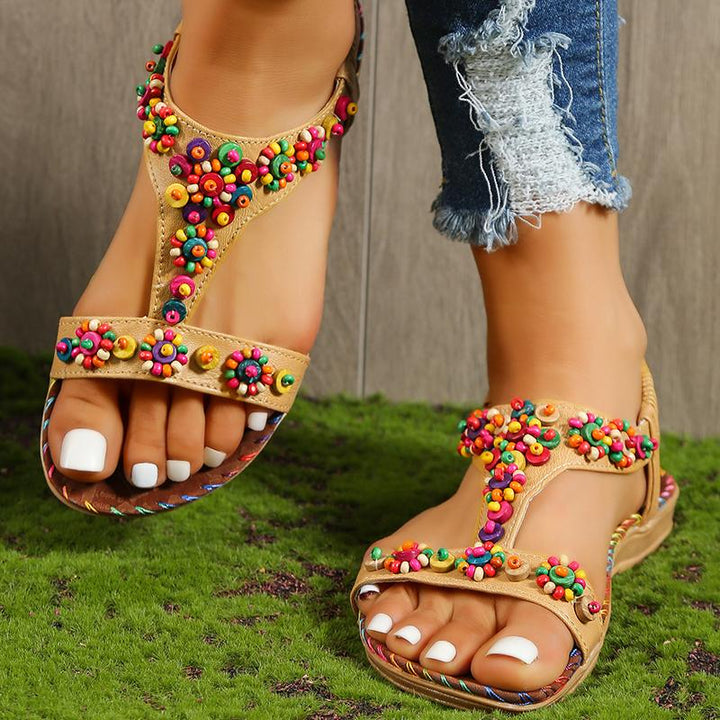 Penelope | Bohemian Elastic Strap Sandals