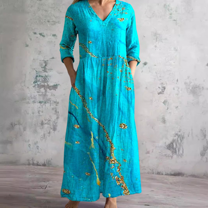 Evie | V-Neck and Floral Pattern Summer Dress