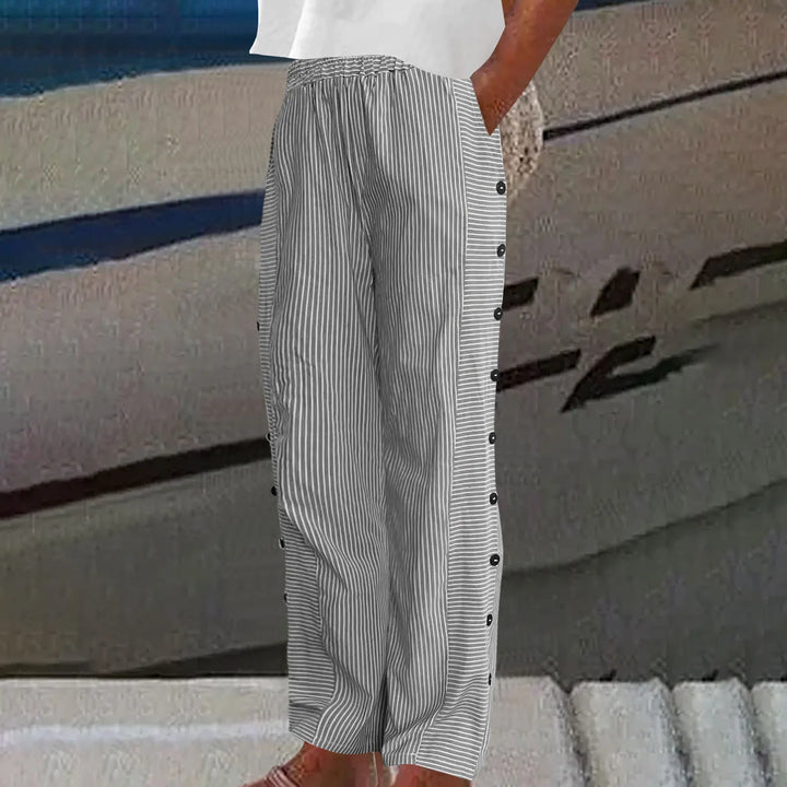 Coastal | Striped Button Trousers