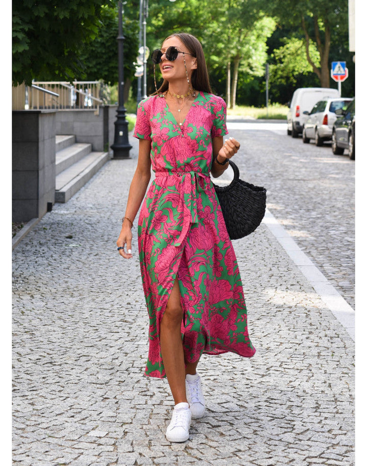 Harper | Floral Wrap Midi Dress