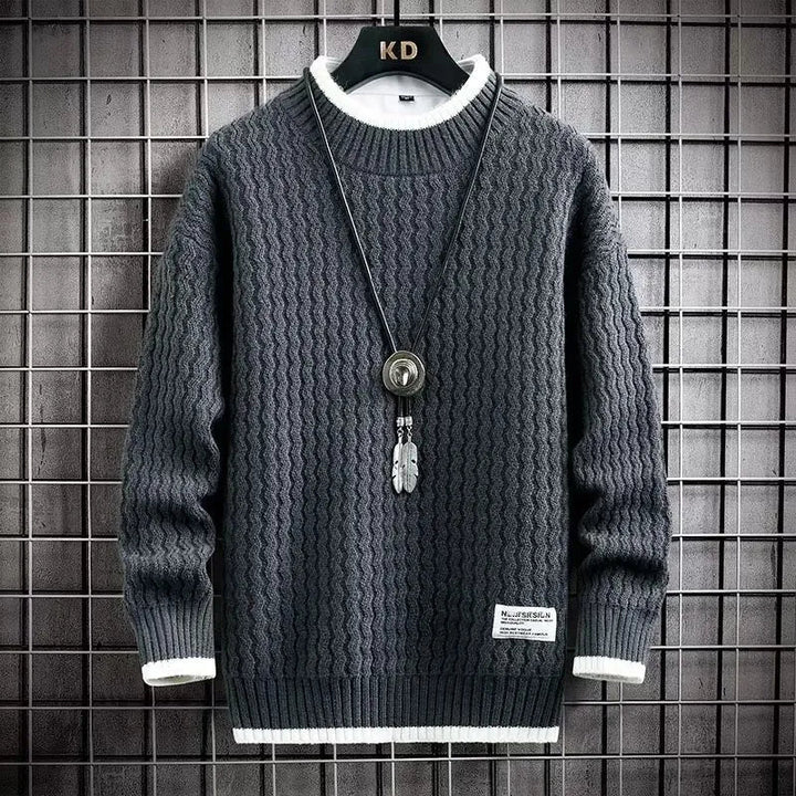 Levi | Color Blocked Cable Knit Turtleneck