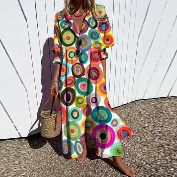 Cassidy | Boho Beauty Puff Sleeve Maxi Dress