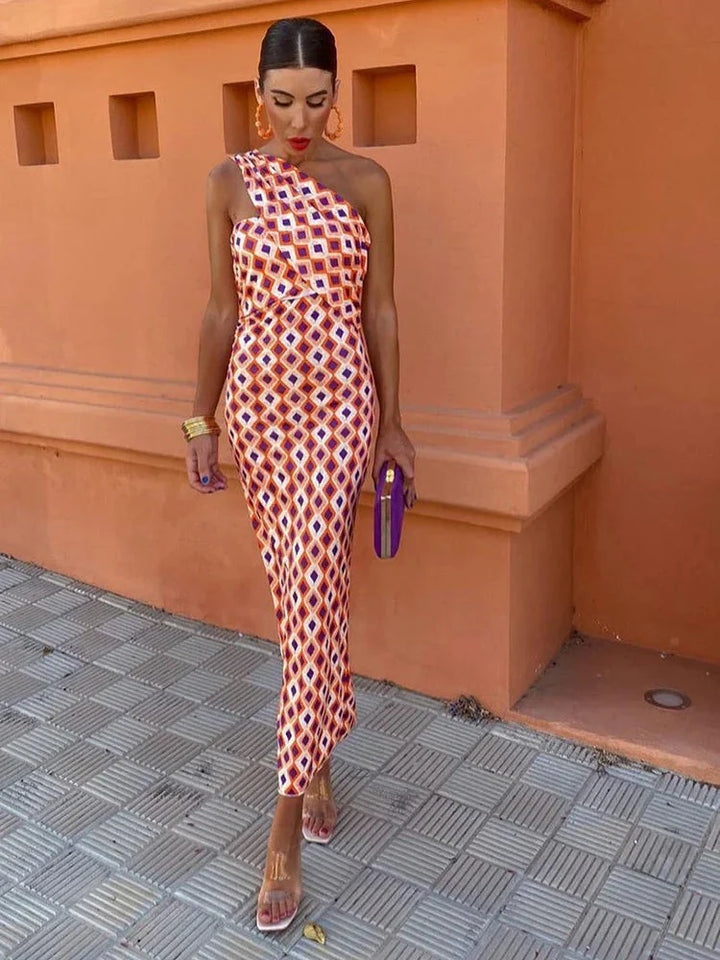 Lily | Colorful Asymmetrical Maxi Dress