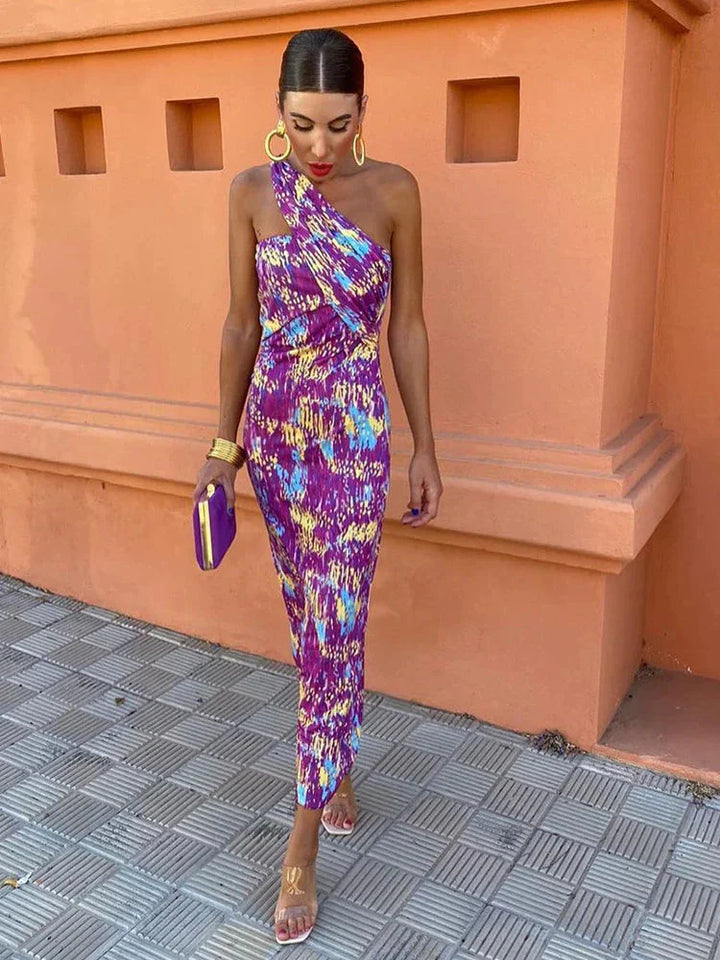 Lily | Colorful Asymmetrical Maxi Dress