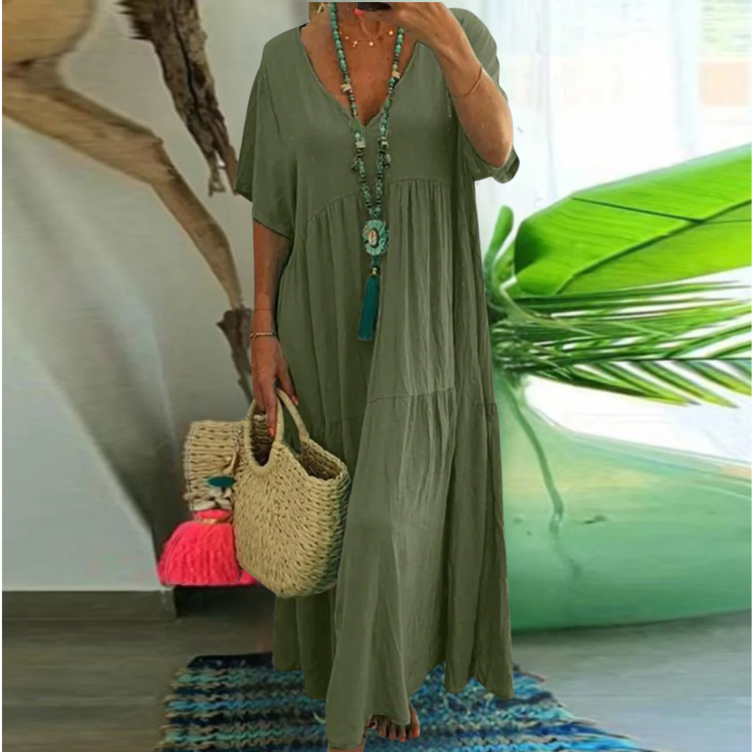 Nora | Casual V-Neck Maxi Dress
