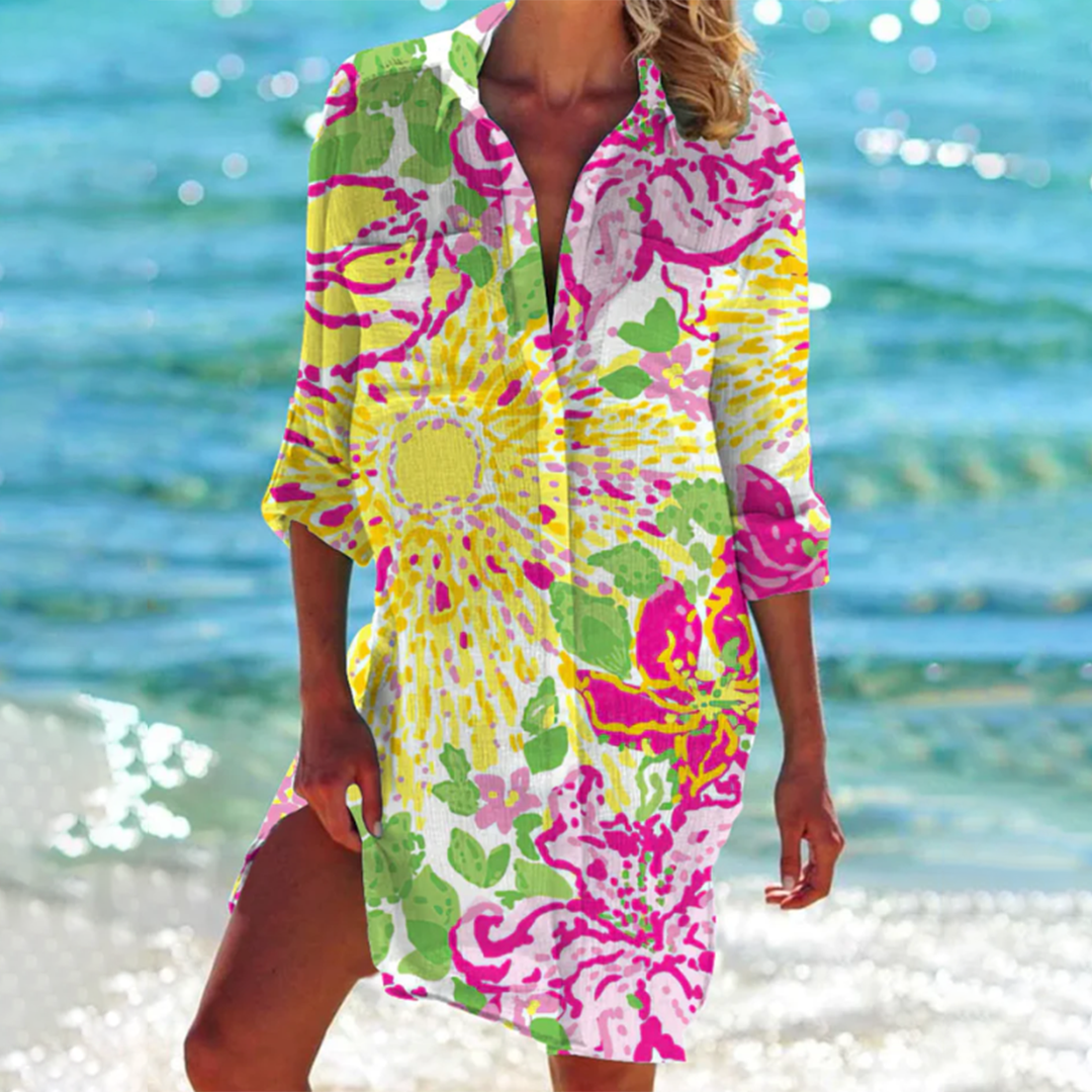 Valerie | Vibrant Tie-Dye Shirt Dress