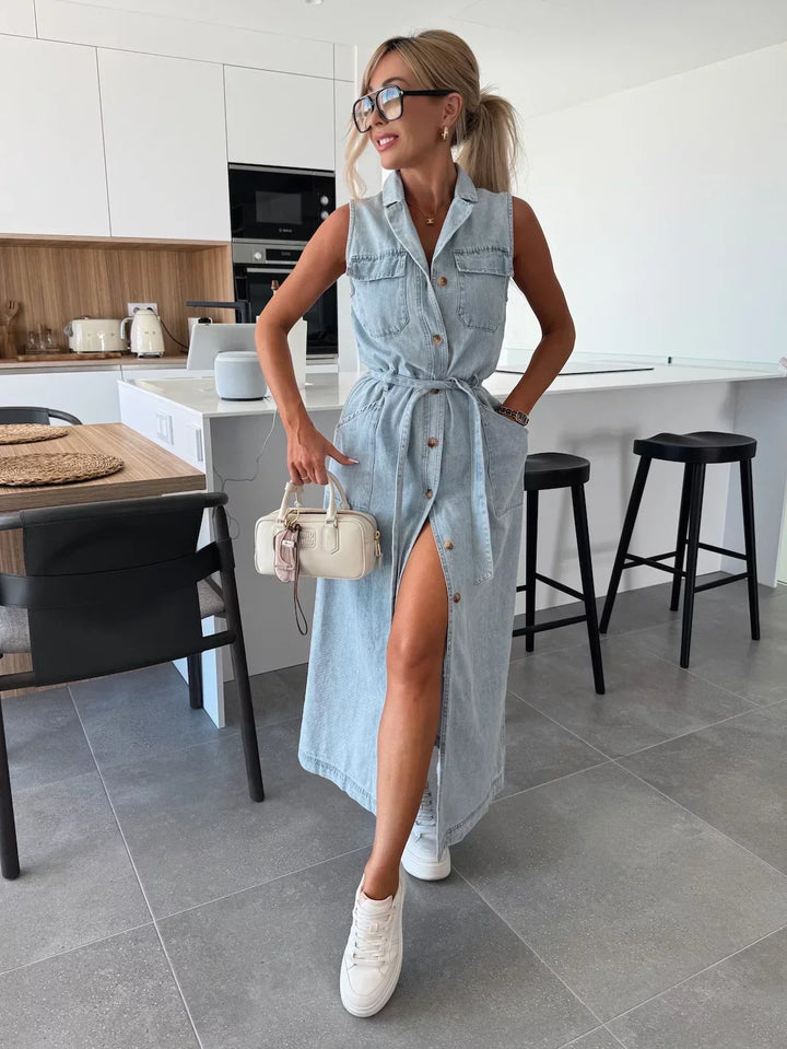 Sable | Denim Maxi Dress