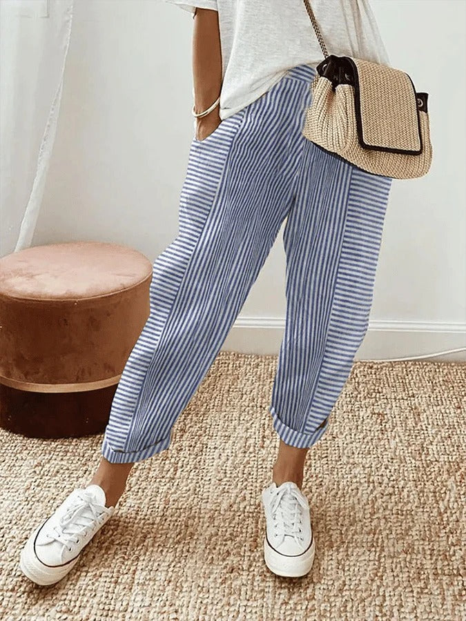 Mira | Effortless Striped Trousers