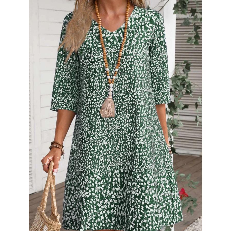 Charlotte | Loose Floral Midi Dress with Tummy Coverage