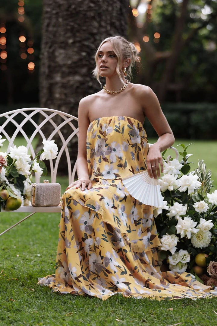 Elsie | Layered Strapless Maxi Dress
