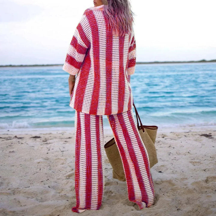 Caelya | Striped Crochet Two-Piece Set