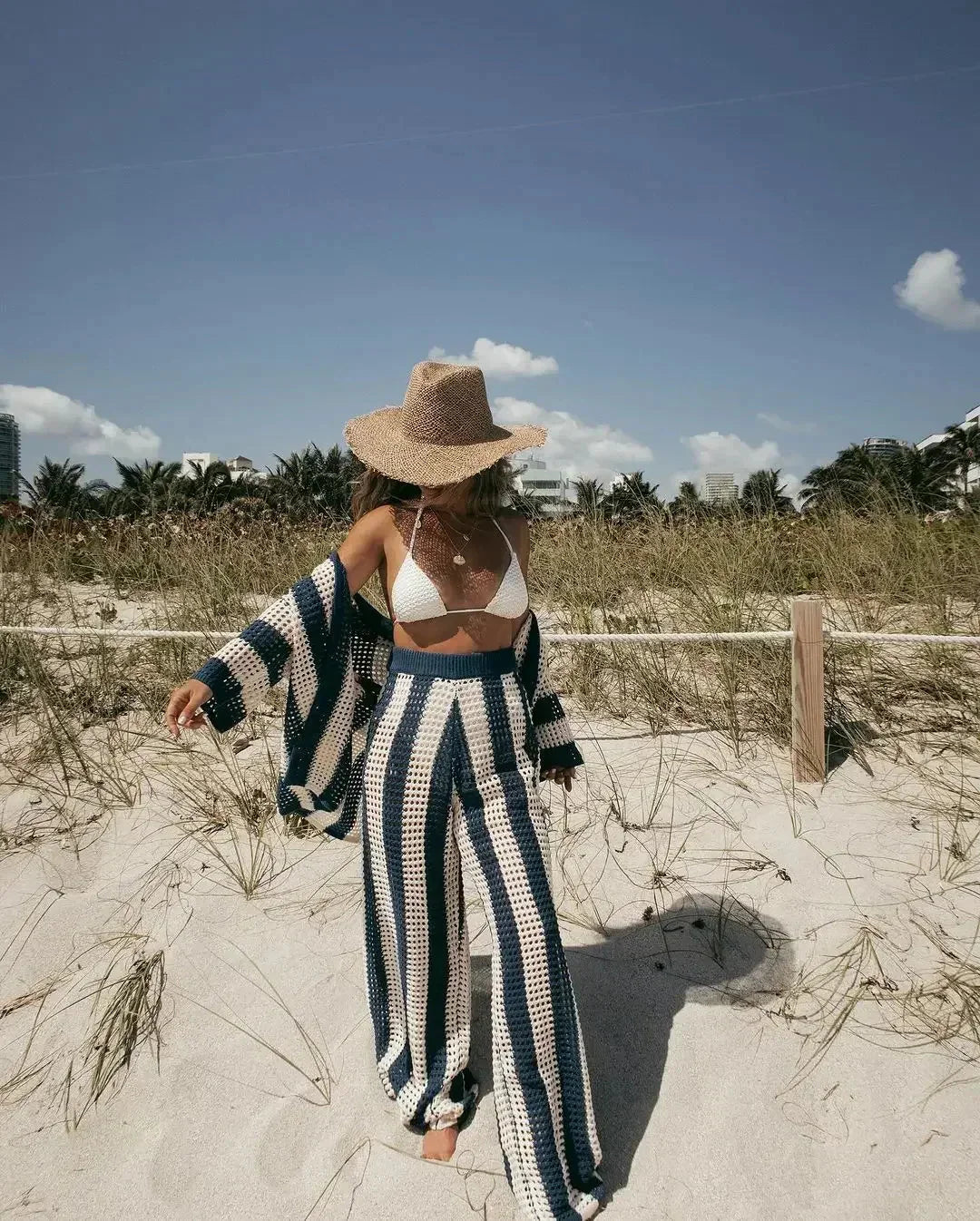 Caelya | Striped Crochet Two-Piece Set