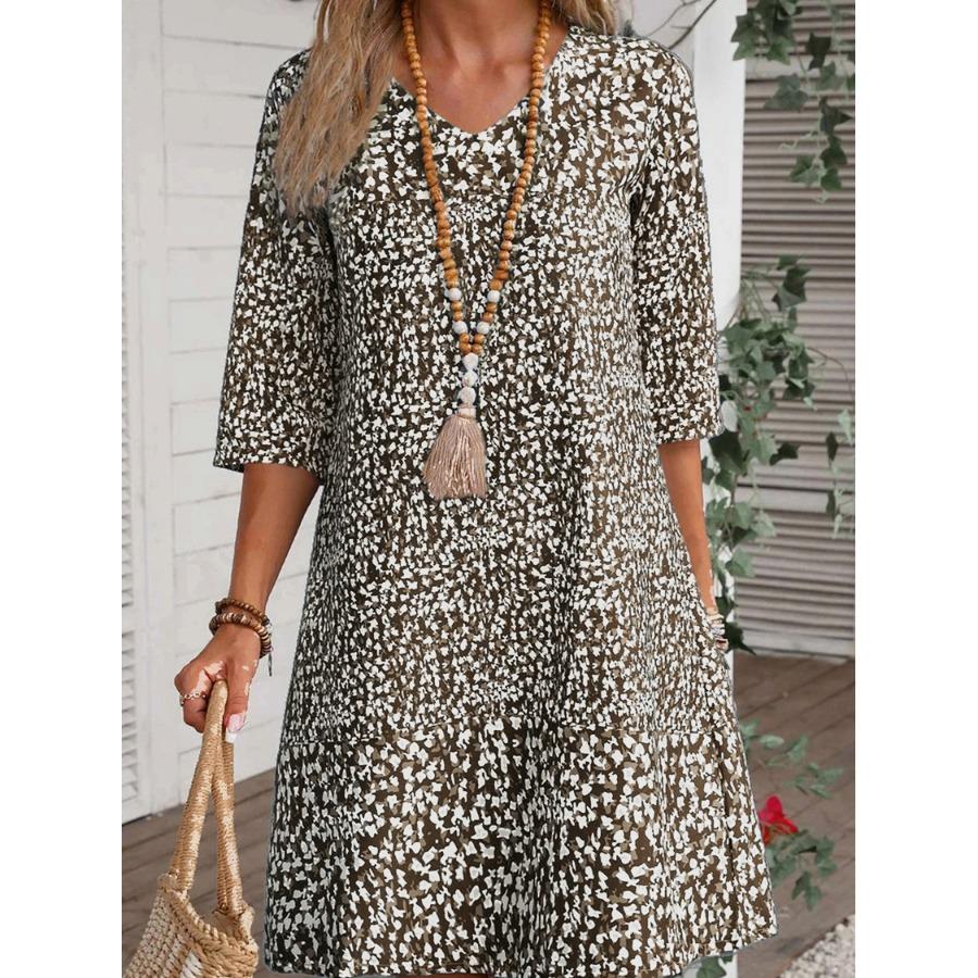 Charlotte | Loose Floral Midi Dress with Tummy Coverage