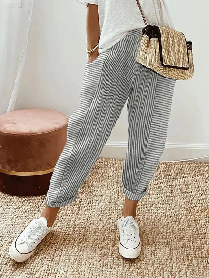 Mira | Effortless Striped Trousers
