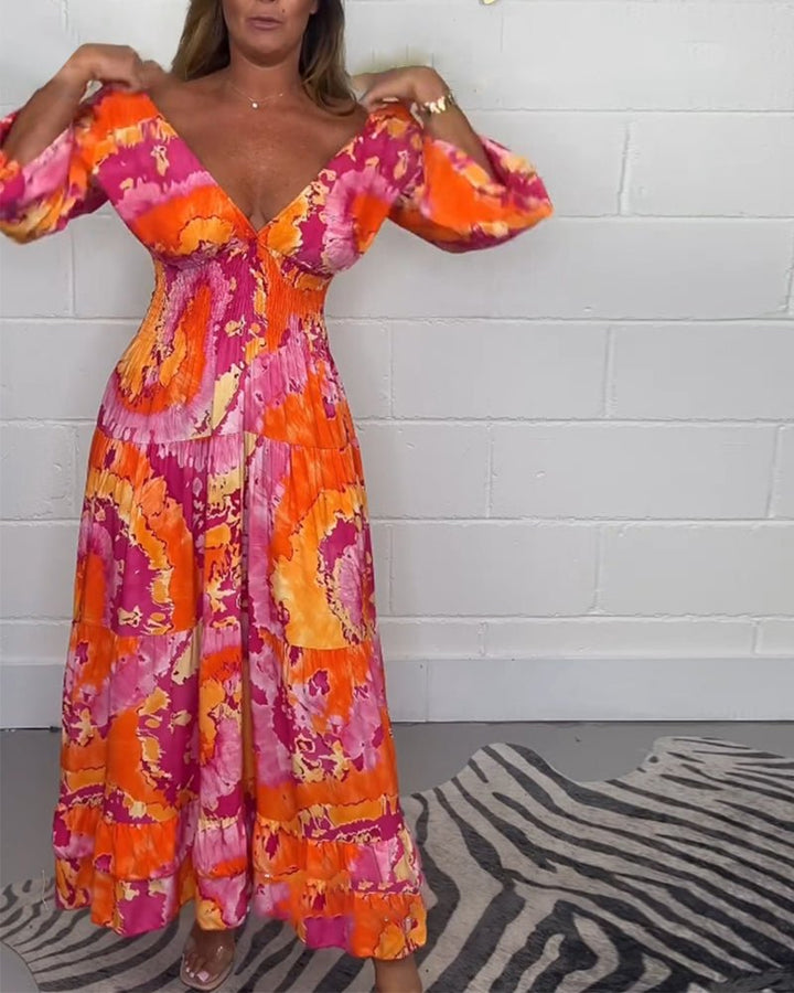 Isabel | Stylish Printed Dress with 3/4 Sleeves