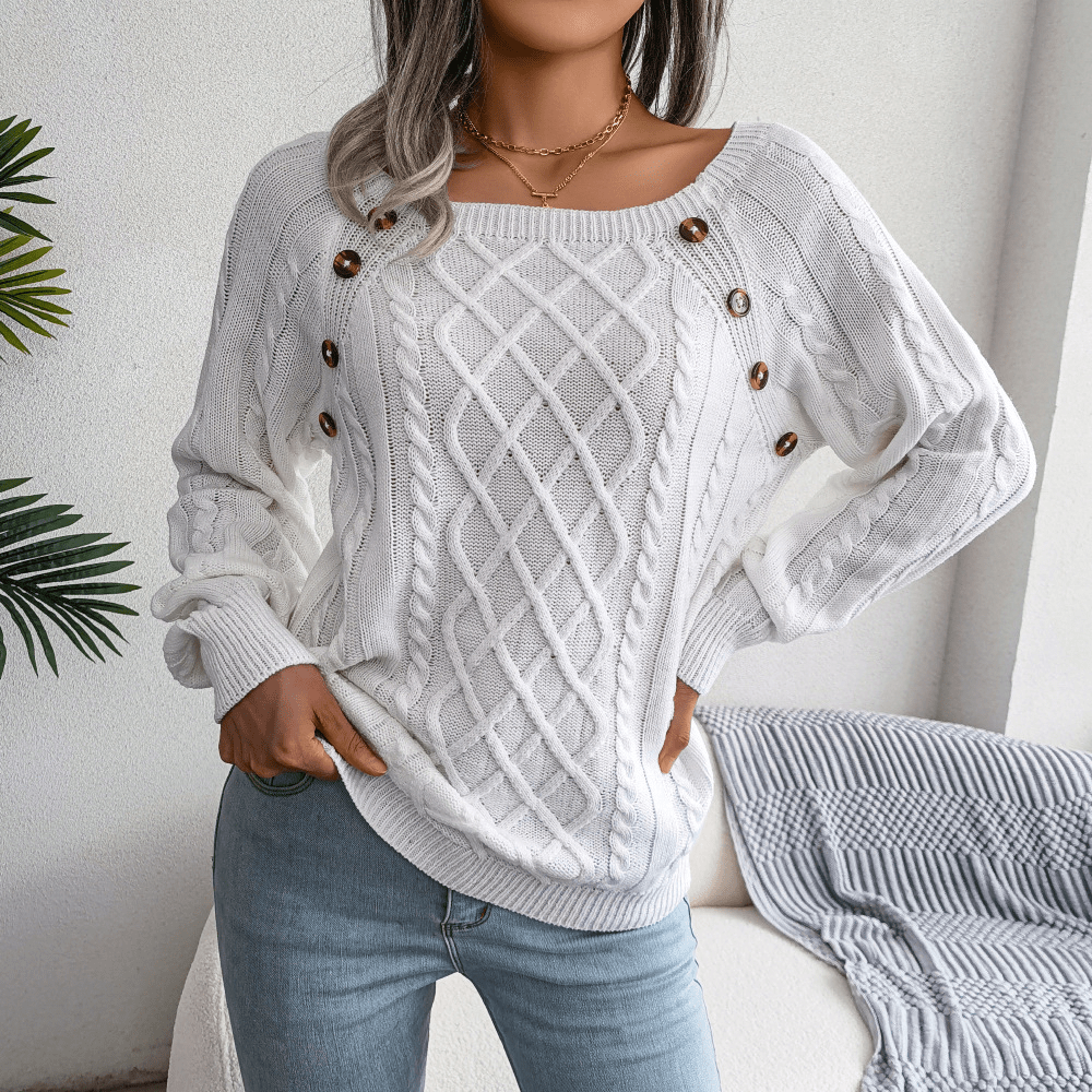 Liora | Elegant Button-Detail Sweater