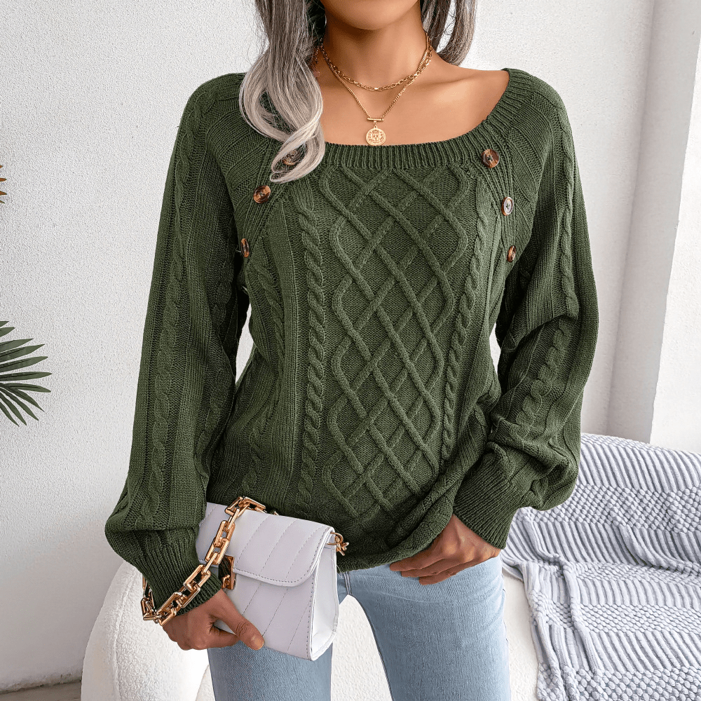 Liora | Elegant Button-Detail Sweater