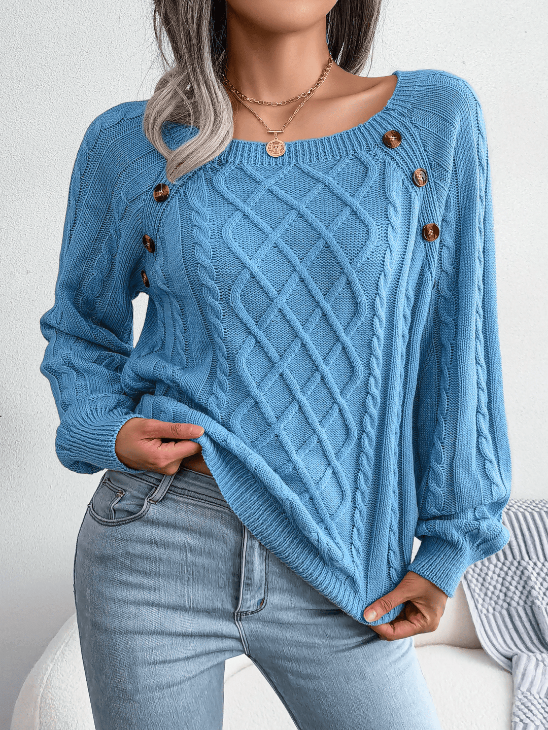 Liora | Elegant Button-Detail Sweater