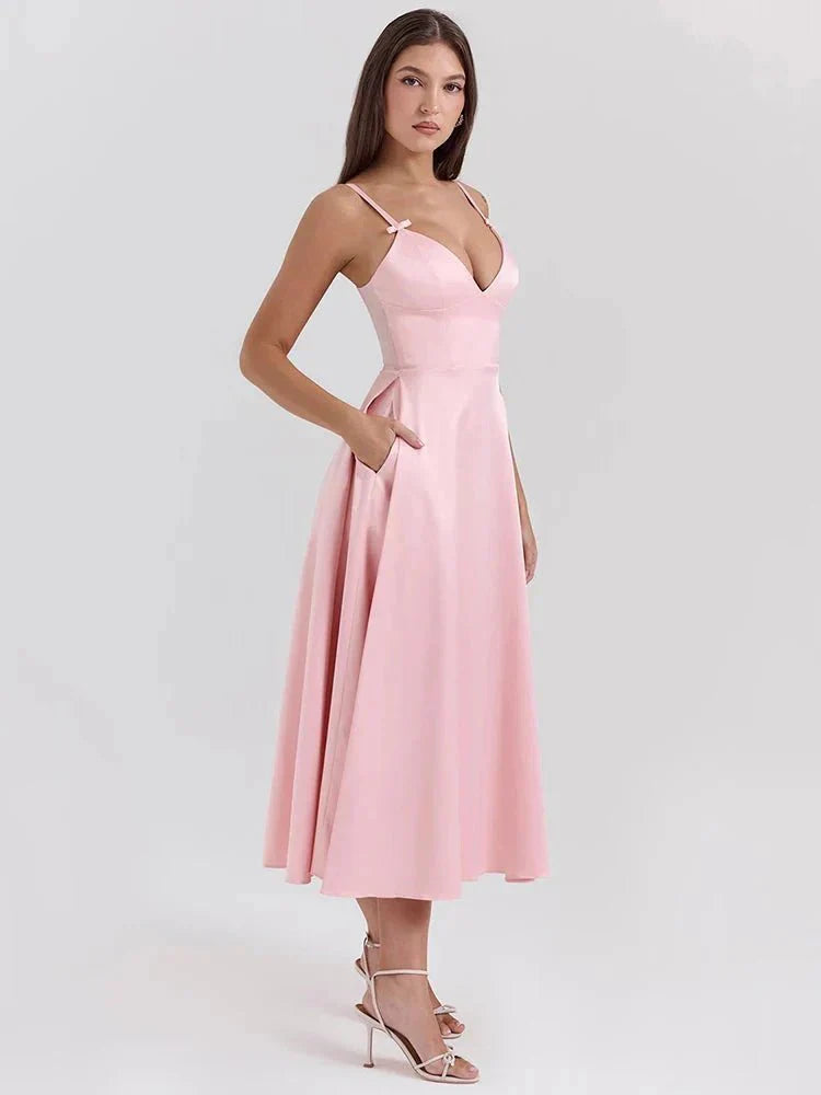 Tiffany | Luxe Dress with Spaghetti Straps