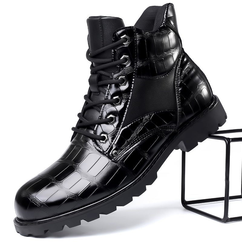 Xavier | Stylish Croco Faux Leather Boots