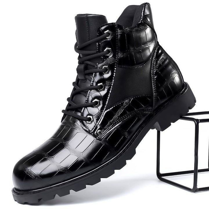 Xavier | Stylish Croco Faux Leather Boots
